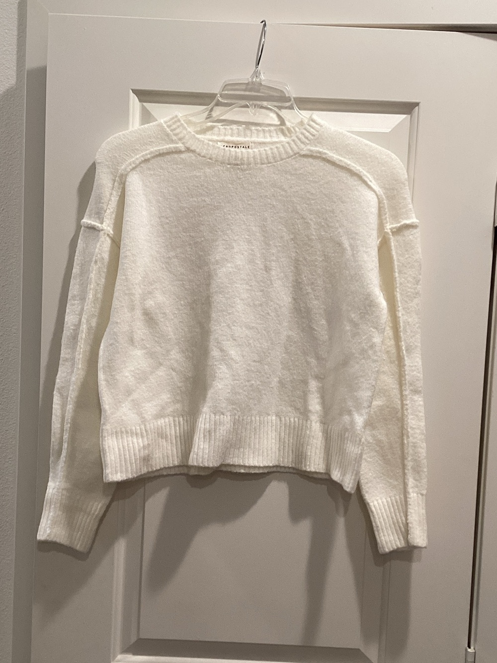 Aeropostale White Crewneck Sweater - Soft Knit